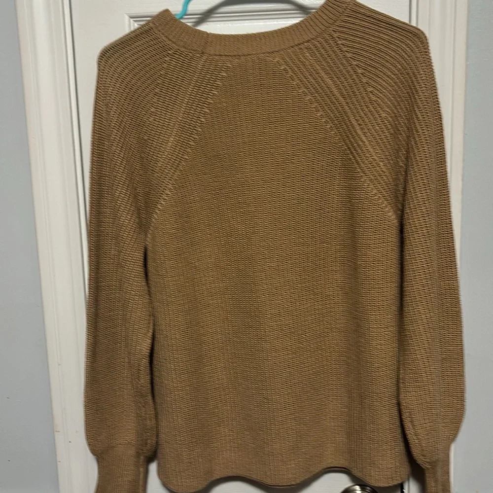 Jessica Simpson Ribbed Sweater Knit Tan Brown Crewneck Women's Size L NWT